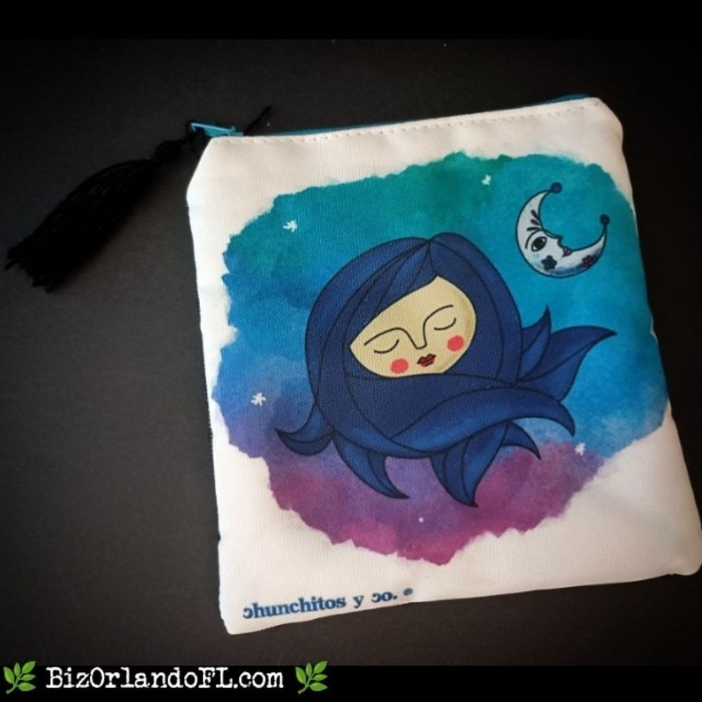 ARTISANAL GIFTS: Watercolor Design Makeup Cosmetic Bag Coin Purse Medium * NEW *